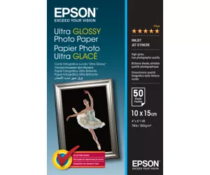 Epson Ultra Glossy Photo Paper, 100 x 150 mm, 300g/m², 50 Sheets