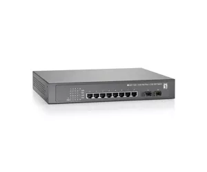 LevelOne 10-Port Gigabit PoE Switch, 802.3at/af PoE, 2 x SFP, 8 PoE Outputs, 150W