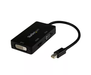 StarTech.com Travel A/V Adapter: 3-in-1 Mini DisplayPort to VGA DVI or HDMI Converter
