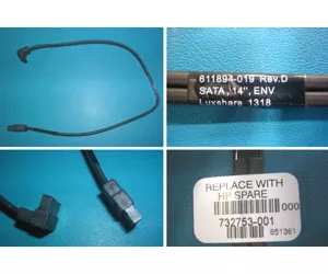 HP Hard drive SATA cable 0.356 m Black