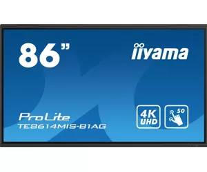 iiyama TE8614MIS-B1AG Signage Display Interactive flat panel 2.17 m (85.6") LCD Wi-Fi 435 cd/m² 4K Ultra HD Black Touchscreen Built-in processor Android 24/7