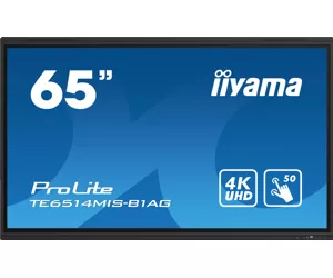 iiyama TE6514MIS-B1AG ženklų ekranas Interaktyvus plokščias pultas 165,1 cm (65") LCD „Wi-Fi“ 435 cd/m² 4K Ultra HD Juoda Lietimui jautrus ekranas Integruotas procesorius Android 24/7