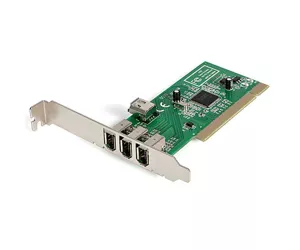 StarTech.com 4 port PCI 1394a FireWire Adapter Card - 3 External 1 Internal