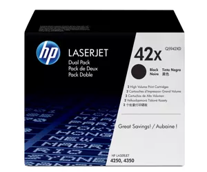 HP 42X 2-pack High Yield Black Original LaserJet Toner Cartridges