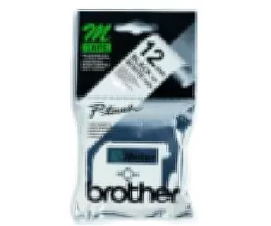 Brother Labelling Tape - 12mm, Black/White, Blister