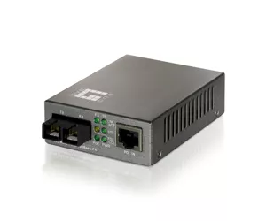 LevelOne FVT-0104TXFC tīlkla mediju pārveidotājs 100 Mbit/s Viens režīms Melns