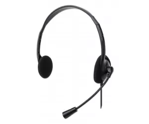 Manhattan USB Stereo On-Ear Headset with Microphone Boom and Adjustable Headband, Ear Cushion, 1.5m Cable, 3-Year Warranty