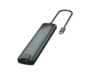 Conceptronic DONN06G knyginių kompiuterių dokas / jungčių replikatorius USB 3.2 Gen 1 (3.1 Gen 1) Type-C Juoda, Sidabras