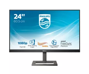 Philips E Line 242E1GAEZ/00 LED display 60,5 cm (23.8") 1920 x 1080 pikseļi Full HD Melns, Hroms