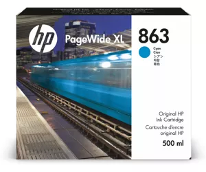 HP Струйный картридж 863 для PageWide XL, 500 мл, голубой
