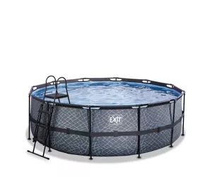 EXIT Stone pool ø427x122cm with sand filter pump - grey