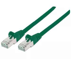 Intellinet Network Patch Cable, Cat7 Cable/Cat6A Plugs, 5m, Green, Copper, S/FTP, LSOH / LSZH, PVC, RJ45, Gold Plated Contacts, Snagless, Booted, Lifetime Warranty, Polybag