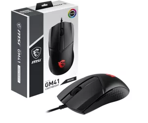 MSI CLUTCH GM41 LIGHTWEIGHT RGB FPS Gaming Mouse 'upto 16000 DPI Fast Optical Sensor, 65g weight, Frixion Free Cable, Symmetrical design, OMRON Switch with 60+ Million Clicks, Dragon Center Supported, NVIDIA REFLEX Compatible'