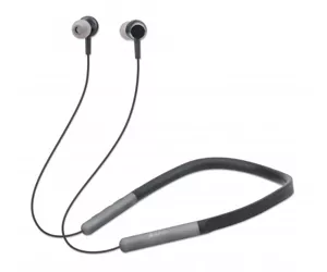 Manhattan Bluetooth In-Ear Headset with Neckband (Clearance Pricing), Microphone, Integrated Controls, Sweatproof, Noise Isolating, 5 hour usage time, Max Range 10m, MicroSD Card slot, Bluetooth v5.0, USB-A charging cable included, Three Year Warranty