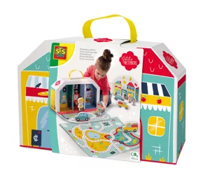 SES Creative Petits Pretenders Shopping district play suitcase and play mat