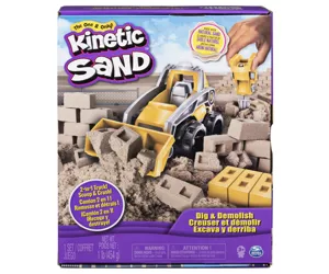 Kinetic Sand Baustellen Spielset mit 454 g kinetischen Sand für kreatives Sandspiel im Kinderzimmer