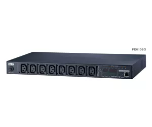 ATEN 8-Port Intelligent 1U ECO Power Distribution Unit (PDU), Metered by bank, Switched by Outlet (8 x C13) 10Amp