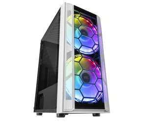 Mars Gaming MC500 ATX PC Case 2 XXL FRGB Fans Window and Grilles White