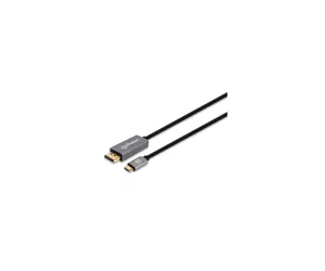 Manhattan USB-C to DisplayPort 1.4 Cable, 8K@60Hz, 3m, Male to Male, Black, Three Year Warranty, Polybag