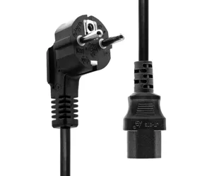 ProXtend Angled Type F (Schuko) to C13 Power Cable, Black 1m
