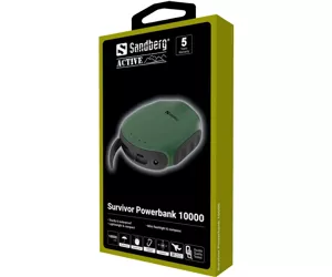 Sandberg Survivor Powerbank 10000 Литий-полимерная (LiPo) 10000 mAh Зеленый, Серый