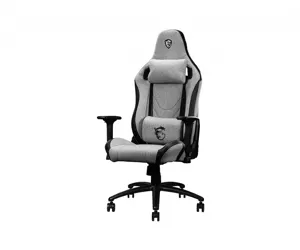MSI MAG CH130I FABRIC Gaming Chair 'Grey, Carbon steel frame, Reclinable backrest, Adjustable 2D Armrests, High Density integrated foam, Ergonomic headrest pillow, Lumbar support cushion'