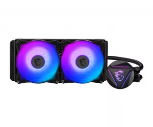 MSI MAG CORELIQUID 280R Liquid CPU Cooler '280mm Radiator, 2x 140mm ARGB PWM Fan, ARGB lighting, Center Supported, Compatible with Intel and AMD Platforms'