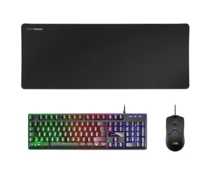 Mars Gaming MCPXBPT Combo Keyboard H-Mech FRGB Ultralight Mouse 10000DPI and XXL Mousepad Black Portuguese Language