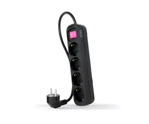 Nanocable 4-socket power strip with switch, 1.4 metres Black