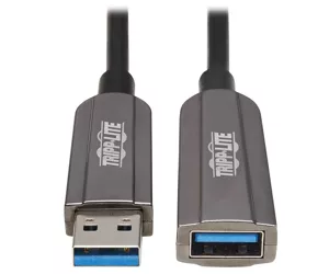 Tripp Lite U330F-50M-G1 USB 3.2 Gen 1 CL3-Rated Fiber Active Optical Cable (AOC) - Extension/Repeater, A M/F, Black, 50 m (164 ft.)