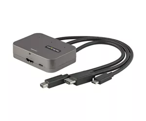 StarTech.com 3-in-1 Multiport to HDMI Adapter - 4K 60Hz USB-C, HDMI or Mini DisplayPort to HDMI Converter for Conference Room - Digital AV Video Adapter to Connect HDMI Monitor/Display