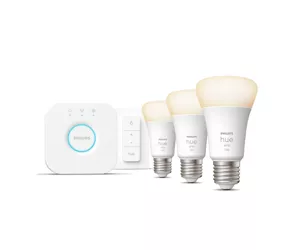 Philips Hue White Starter kit: 3 E27 smart bulbs (1100) + dimmer switch