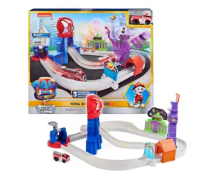 PAW Patrol True Metal Total City Rescue Movie Track Set with Exclusive Marshall Vehicle
