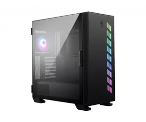 MSI MAG VAMPIRIC 300R Mid Tower Gaming Computer Case 'Black, 1x 120mm ARGB Fan, USB Type-C, Tempered Glass, Center, E-ATX, ATX, mATX, mini-ITX'