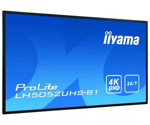 iiyama LH5052UHS-B1 infoekraan Digital signage lameekraan 125,7 cm (49.5") VA 500 cd/m² 4K Ultra HD Must Sisseehitatud protsessor Android 8.0 24/7