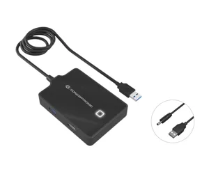 Conceptronic HUBBIES10B knyginių kompiuterių dokas / jungčių replikatorius USB 3.2 Gen 1 (3.1 Gen 1) Type-A Juoda