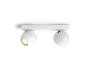 Philips Hue balts atmosfēras apgaismojums Buckram dubultais prožektors