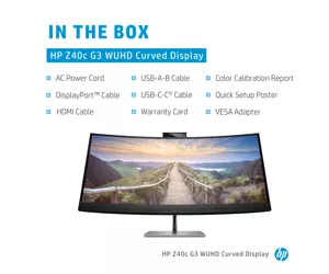 HP Z34c G3 computer monitor 86.4 cm (34") 3440 x 1440 pixels UltraWide Quad HD LED Black, Silver