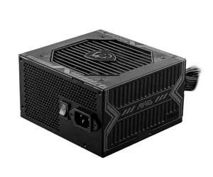 MSI MAG A550BN UK PSU: 550W, 80 Plus Bronze certified, Single-Rail, DC-to-DC, 120mm Fan, Non-Modular, Sleeved Cables, Powercord.