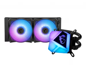 MSI MAG CORELIQUID C240 Liquid CPU Cooler '240mm Radiator, 2x 120mm ARGB PWM Fan, ARGB lighting, Center Supported, Compatible with Intel and AMD Platforms, Latest LGA 1700 ready'