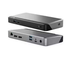 ALOGIC DUPRMX2-100 knyginių kompiuterių dokas / jungčių replikatorius Vielinis USB 3.2 Gen 1 (3.1 Gen 1) Type-C Pilka, Juoda