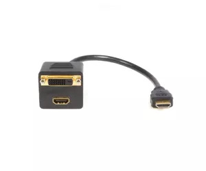 StarTech HDMI Splitter Cable, HDMI to DVI-D Female Adapter, 1920x1200p, 60Hz, 28AWG, Gold Plated, 1 In 2 Out.