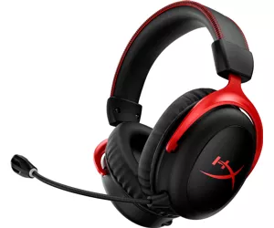 HyperX Cloud II Wireless — Spēļu austiņas (melnas ar sarkanu)