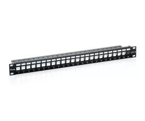 Equip 24-Port Keystone Cat.6 Shielded Patch Panel, Black