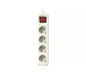Silver Electronics 9638 power extension 3 m 4 AC outlet(s) Indoor White