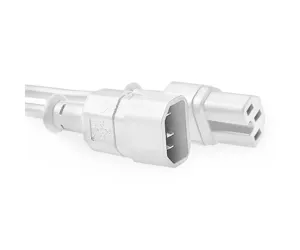ACT Powercord C14 - C15 white 2 m