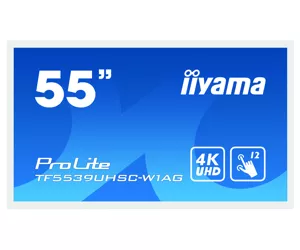 iiyama ProLite TF5539UHSC-W1AG kompiuterio monitorius 139,7 cm (55") 3840 x 2160 pikseliai 4K Ultra HD LED Lietimui jautrus ekranas Daugybė naudotojų Balta