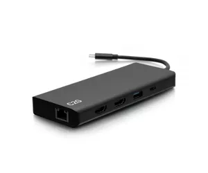 C2G USB-C® 9-in-1 Dual Display Docking Station with HDMI®, Ethernet, USB, 3.5mm Audio and Power Delivery up to 60W - 4K 30Hz (TAA Compliant)