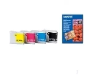 Brother 4x Ink Cartridges + Glossy Photo Paper