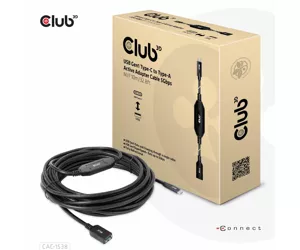 CLUB3D USB Gen1 Type-C to Type-A Active Adapter Cable 5Gbps M/F 10m/32.8ft